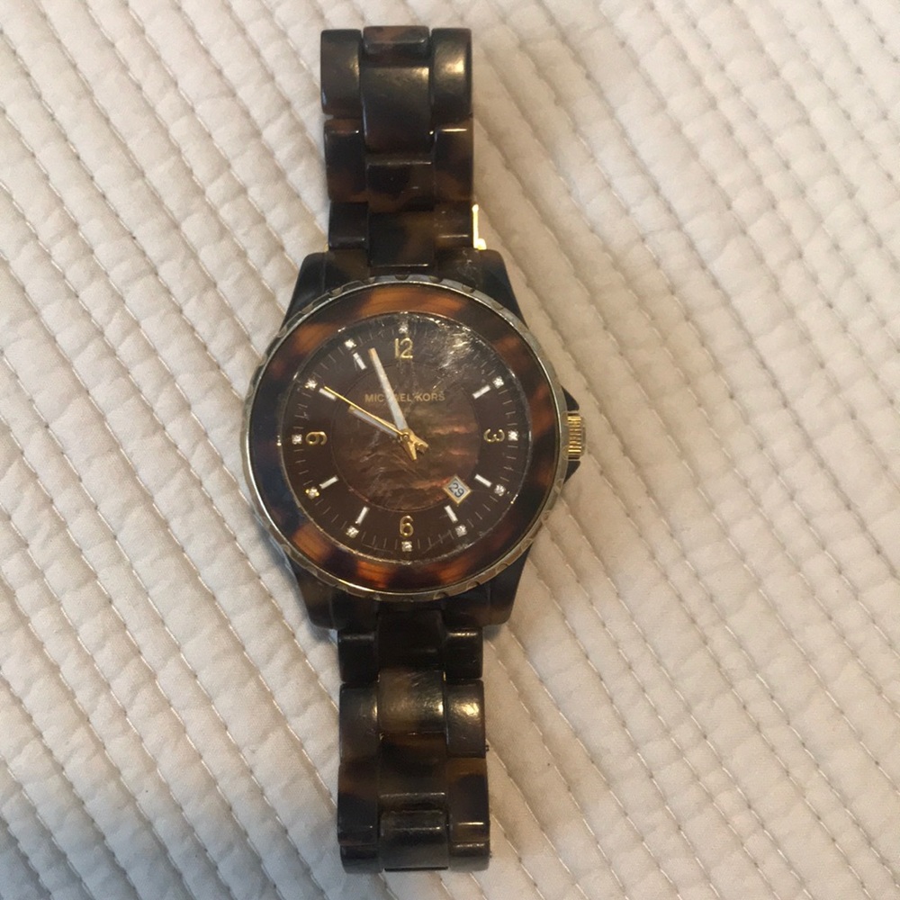 Michael Kors Tortoise Shell Round Watch - image 3